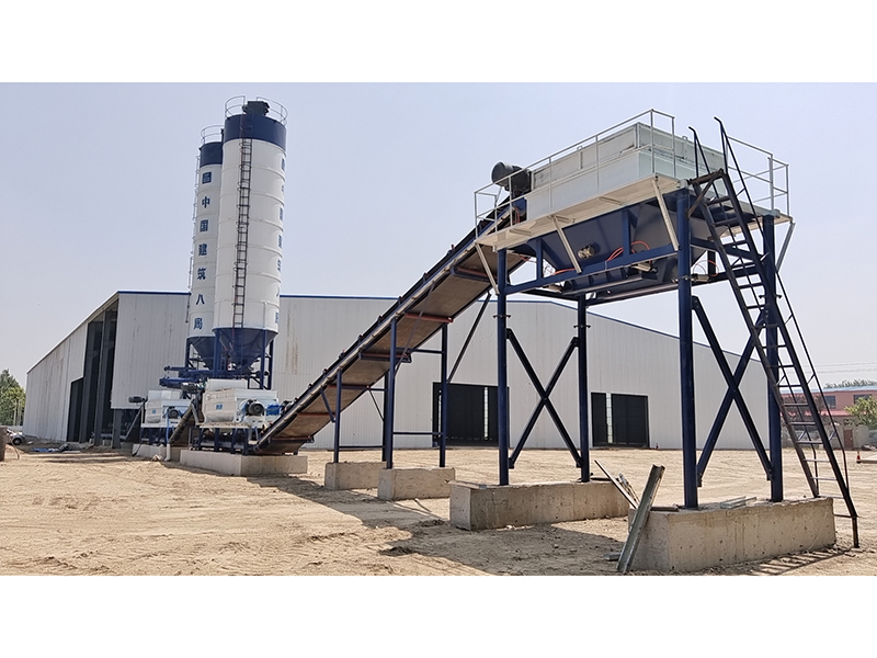 WDJ800型中間皮帶式二次攪拌水穩(wěn)拌和站配立式倉