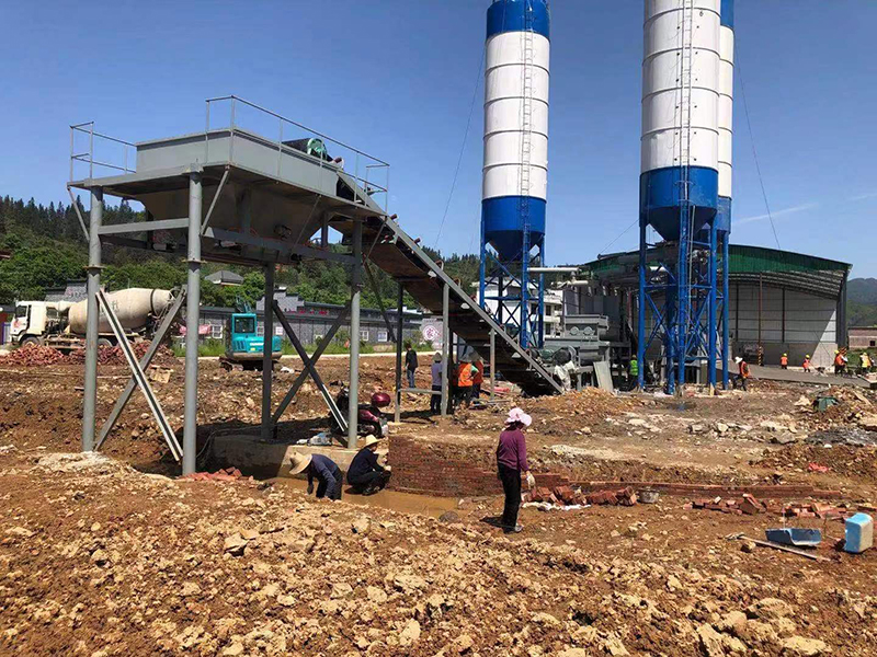 WDJ400型疊加式二次攪拌水穩(wěn)拌合站配立式水泥