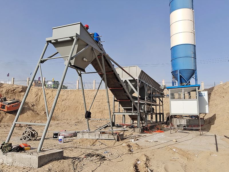 WDJ400型免基礎(chǔ)水穩(wěn)拌和站配立式水泥倉(cāng)