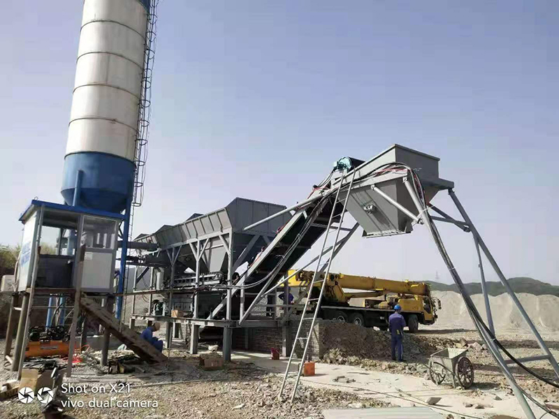 WDJ500型免基礎(chǔ)水穩(wěn)拌和站配立式水泥倉(cāng)